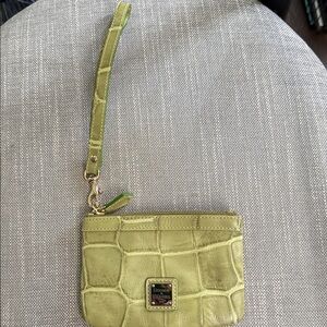 Dooney & Bourke Olive Croc-Embossed Wristlet